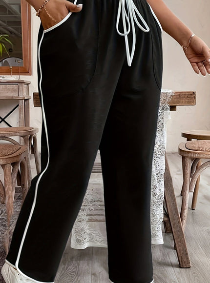 jkthpu-45 Black / UK 16 Plus Size - Women'S Plus Size Elegant Contrast