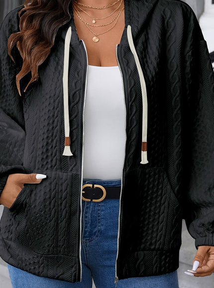jkthpu-45 Black / UK 16 Plus Size -zipper jacket