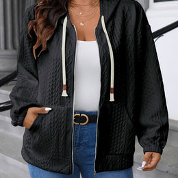 jkthpu-45 Black / UK 16 Plus Size -zipper jacket