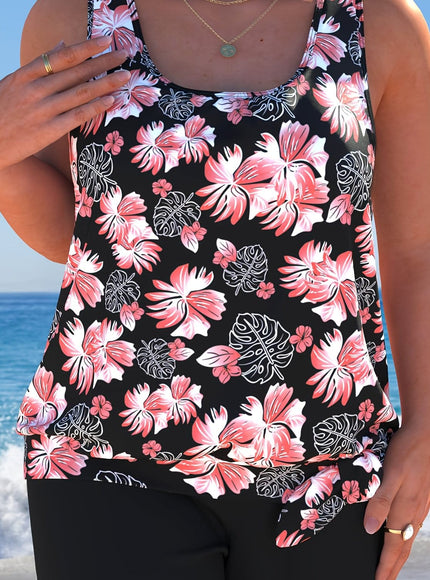 KissICON Black / UK 18 Chic Curve Tankini