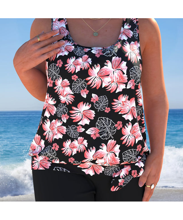 KissICON Black / UK 18 Chic Curve Tankini