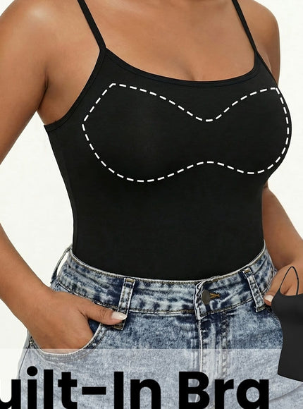 jkthpu-45 Black / UK 18 Comfortable 2in1 Shapewear Top BraFree Comfort