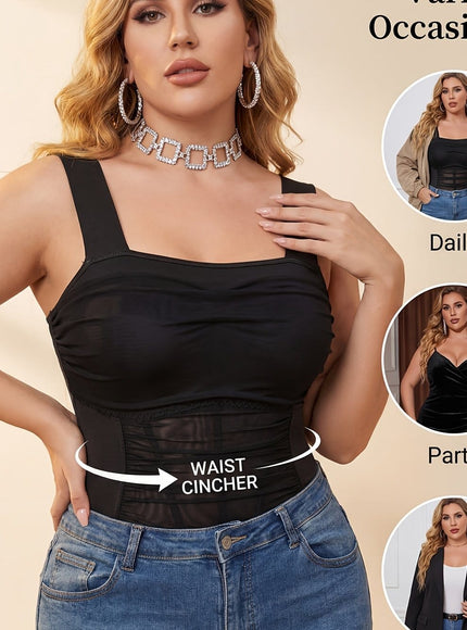 jkthpu-45 Black / UK 18 Comfy PlusSize Shapewear Sexy Easy Supported All Day