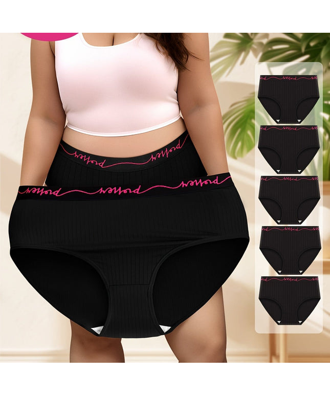 KissICON Black / UK 18 Curve 5pack Striped Midwaist Letter