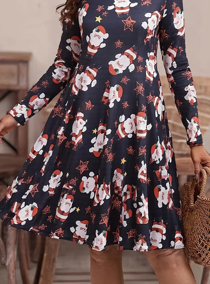 KissICON Black / UK 18 Curve Elegant Christmas Santa Snowflake Party Blouse