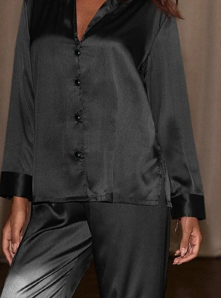 KissICON Black / UK 18 Curve Solid Pajama Set