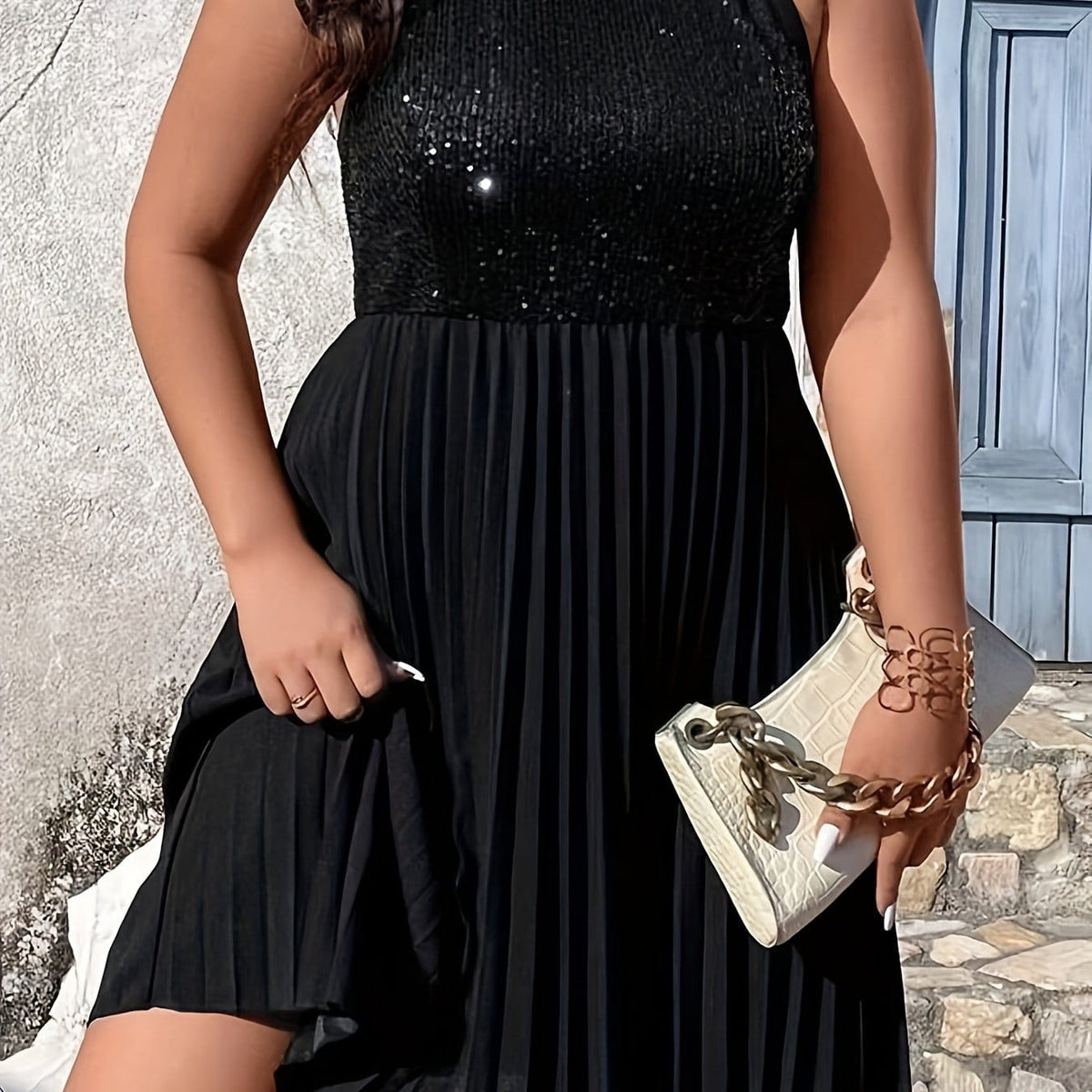 jkthpu-45 Black / UK 18 Elegant OffShoulder Sequin Party Dress
