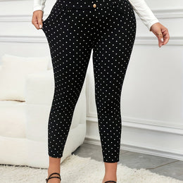 jkthpu-45 Black / UK 18 Elegant Plus Size HighWaist Trousers AllSeason Style