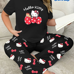 jkthpu-45 Black / UK 18 For Hello Kitty Women'S Pajama Set - Casual