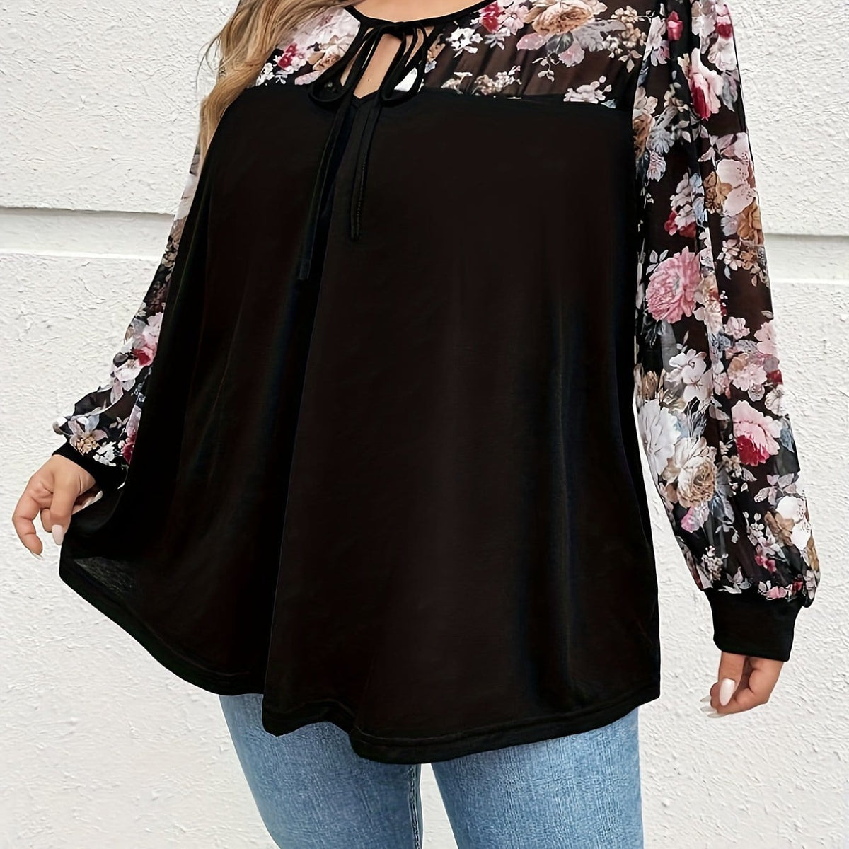 jkthpu-45 Black / UK 18 Plus Size, 2025 New Women's Elegant V-Neck Long