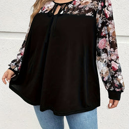 jkthpu-45 Black / UK 18 Plus Size, 2025 New Women's Elegant V-Neck Long
