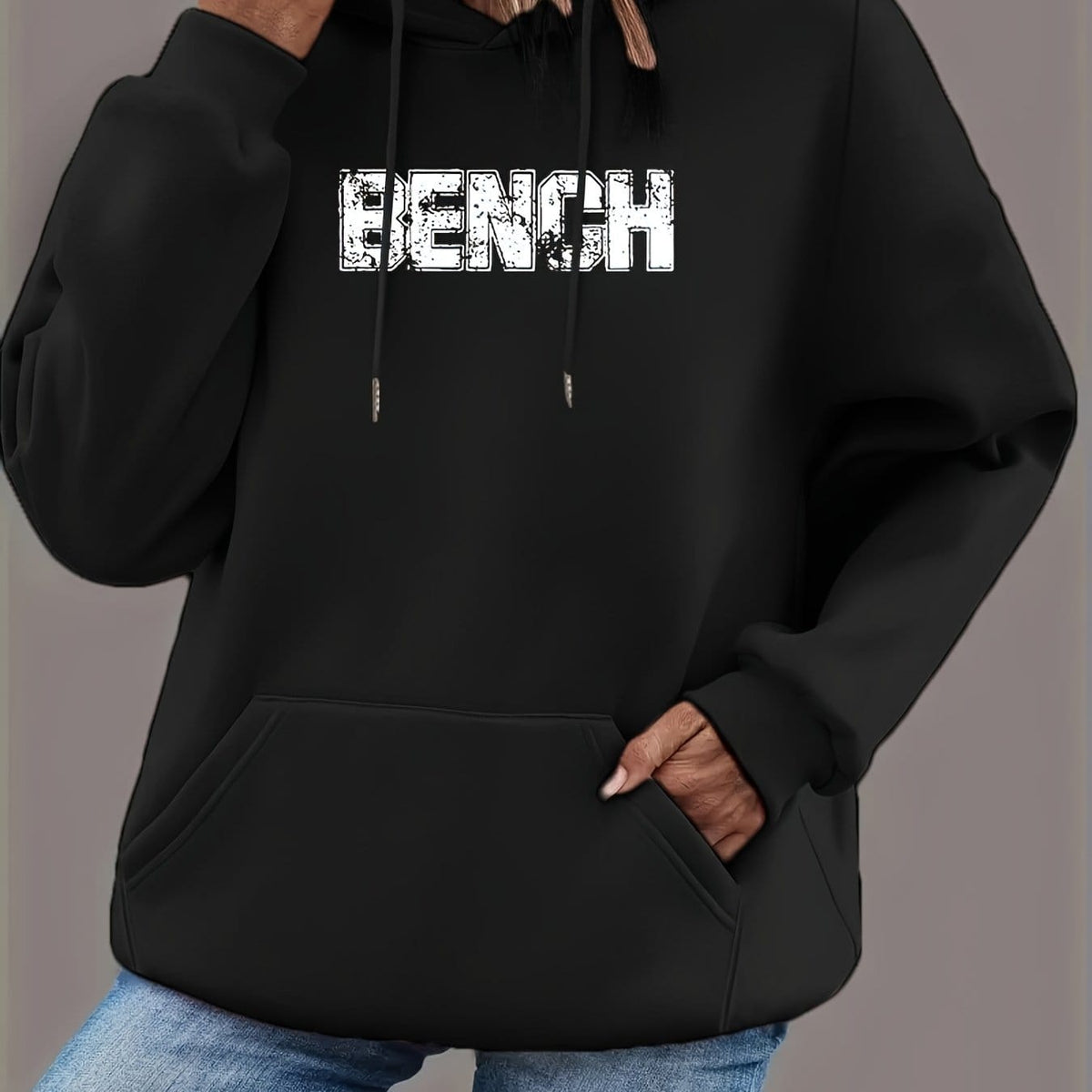 jkthpu-45 Black / UK 18 Plus Size - Plus Size Women'S Oversized Hoodie