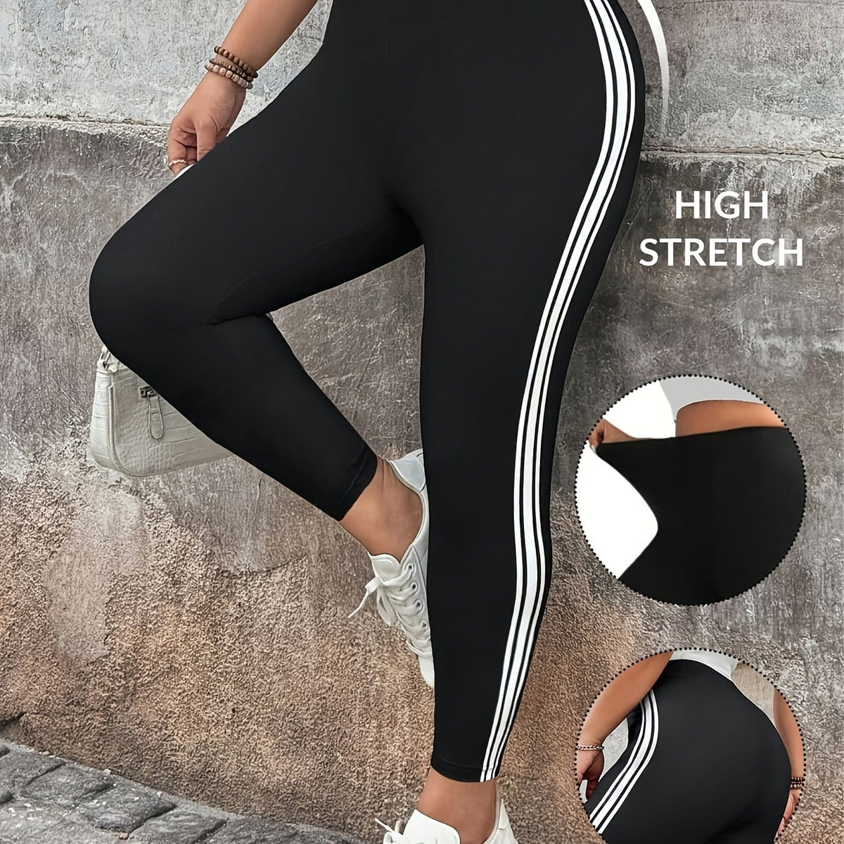 jkthpu-45 Black / UK 18 Plus Size - Women'S Plus Size High-Waisted Leggings