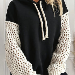 jkthpu-45 Black / UK 18 Plus Size, Women's Plus-Size Hoodie - Black &