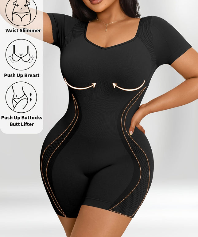 KissICON Shapewear Black / UK 24 Seamless Butt-Lifting Tummy Control Bodysuit for All-Day Confidence