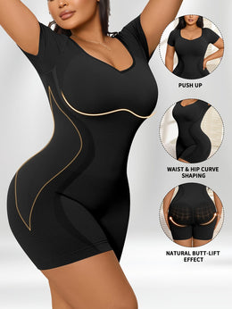 KissICON Shapewear Black / UK 24 Seamless Butt-Lifting Tummy Control Bodysuit for All-Day Confidence