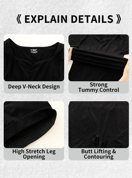 KissICON Shapewear Black / UK 24 Seamless Butt-Lifting Tummy Control Bodysuit for All-Day Confidence