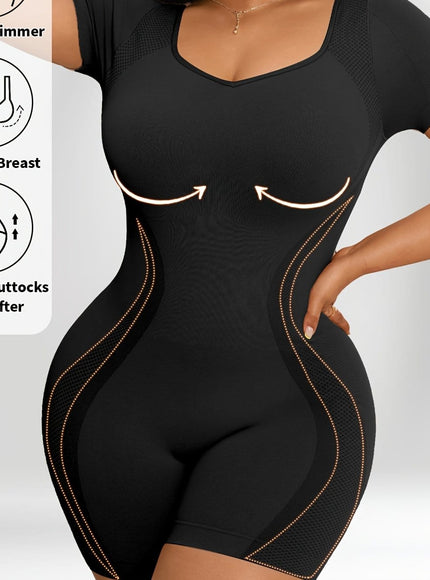 KissICON Shapewear Black / UK 24 Seamless Butt-Lifting Tummy Control Bodysuit for All-Day Confidence