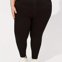jkthpu-45 Black / UK 26 Plus Size Black Jeans 300 lbs High-Waisted Elastic