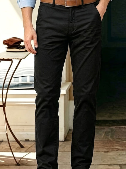 KissICON Black / UK 28 Mens AllSeason Stretch Chino Suit Trousers