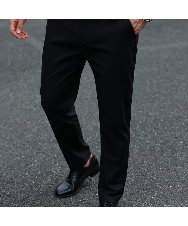 KissICON Black / UK 29 Mens AllSeason Stretch Dress Pants Slim Fit Comfort