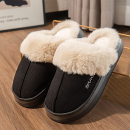 jkthpu-45 Black / UK 3.5-4 Cozy Faux Fur SlipOn Slippers for Warm IndoorOutdoor Comfort