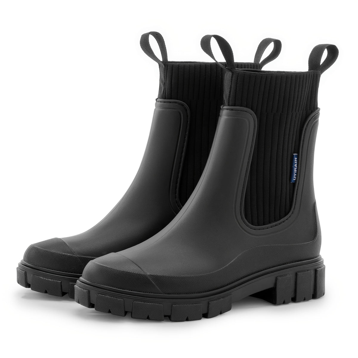 jkthpu-45 Black / UK 3.5 Chic SlipResistant Chelsea Rain Boots for Everyday Comfort