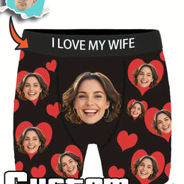 KissICON Black / UK 30 Custom Face Photo Boxers Hilarious Gifts for Him
