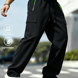 KissICON Black / UK 30 Mens Lightweight Cargo Work Pants AllSeason Comfort  Utility