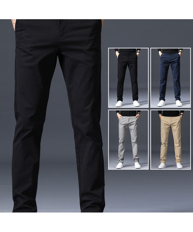 KissICON Black / UK 30 Mens Stretch Slim Fit Business Casual Pants