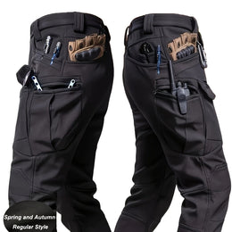 KissICON Black / UK 31 Durable MultiPocket Mens Outdoor Work  Tactical Trousers