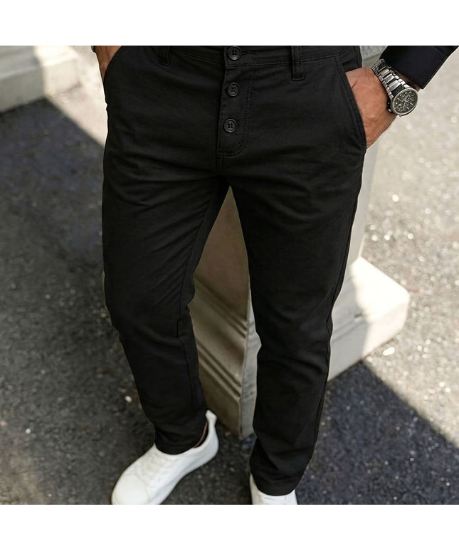 KissICON Black / UK 31 FourSeason Stretch Chino Pants Versatile Comfort for Any Occasion