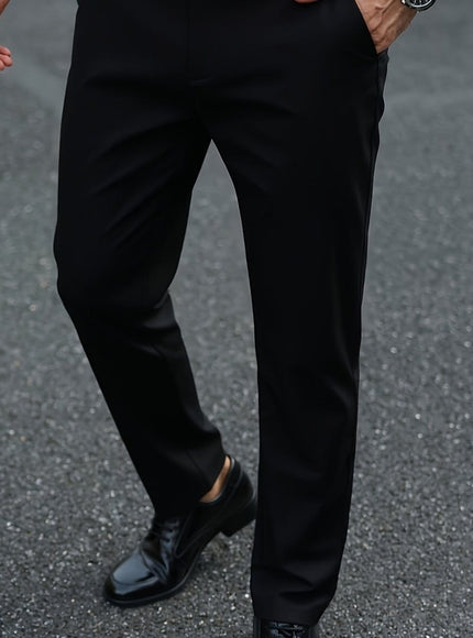 KissICON Black / UK 36 Mens AllSeason Stretch Dress Pants Slim Fit Comfort