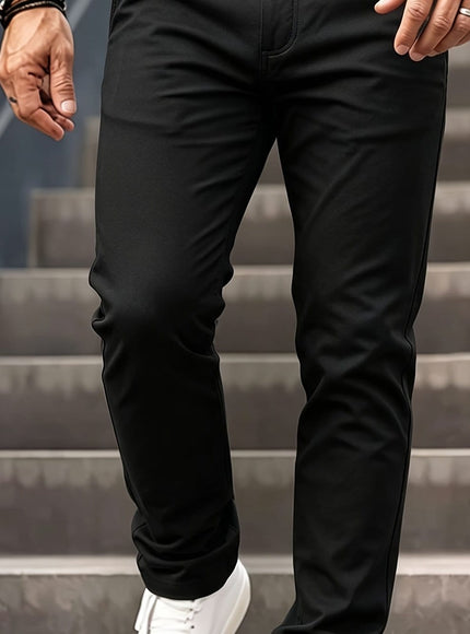 KissICON Black / UK 36 Mens Lightweight WrinkleFree Casual Dress Pants for Commuting