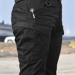 KissICON Black / UK 36 Mens Tactical MultiPocket WearResistant Outdoor Work Pants