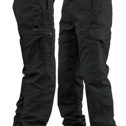 KissICON Black / UK 38 Durable Tactical Cargo Pants MultiPocket AllSeason Professional Style