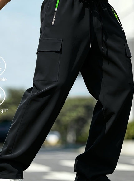 KissICON Black / UK 38 Mens Lightweight Cargo Work Pants AllSeason Comfort  Utility