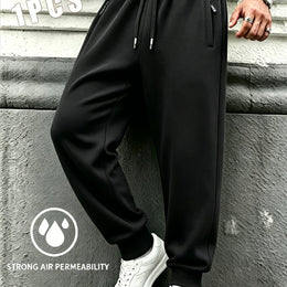 KissICON Black / UK 40-42 Yunzhonglou Mens Comfy MicroStretch Jogger Sweatpants