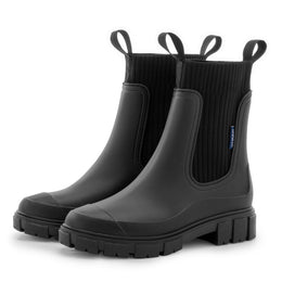 jkthpu-45 Black / UK 7.5 Chic SlipResistant Chelsea Rain Boots for Everyday Comfort