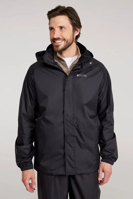 KissICON black / United Kingdom Pakka Mens Lightweight IsoDry Waterproof Packable Raincoat