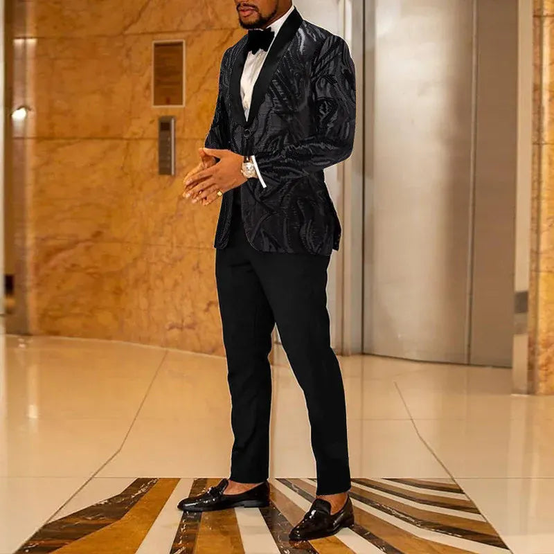 KissICON black / US   S Mens Gold Sequin Fashion Suit Jacket  Pants Ensemble