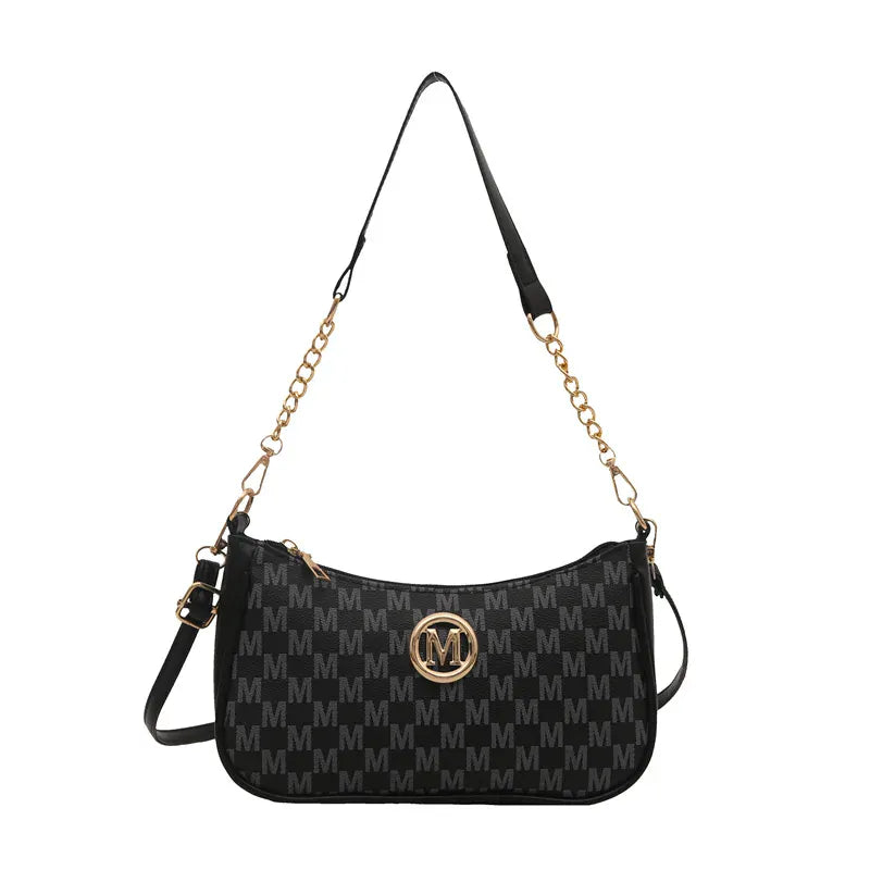 KissICON black Vintage Gold M PU Leather Crossbody