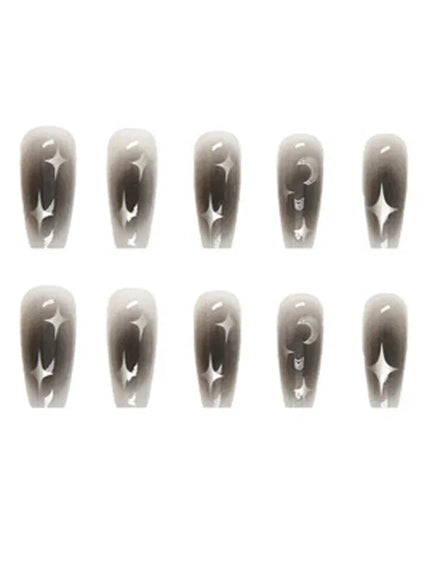 KissICON black накладные ногти Wearable BlackPress On Fake Nails Tips