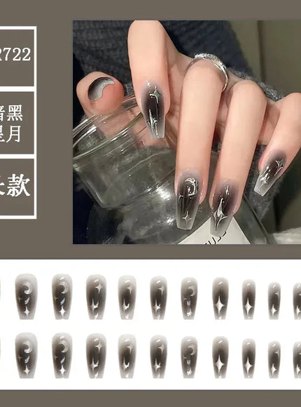 KissICON black накладные ногти Wearable BlackPress On Fake Nails Tips