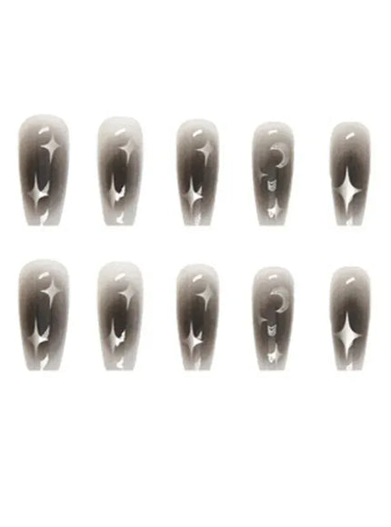 KissICON black накладные ногти Wearable BlackPress On Fake Nails Tips