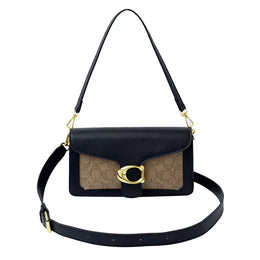 KissICON Black with khaki Chic PU Grid Lock Crossbody – City Essential
