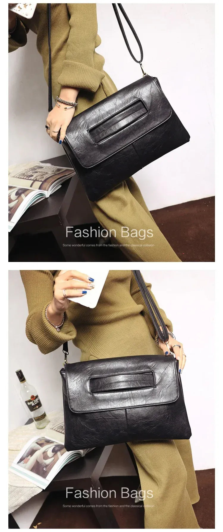 KissICON black Women's Handbag – Bags Handheld Letter