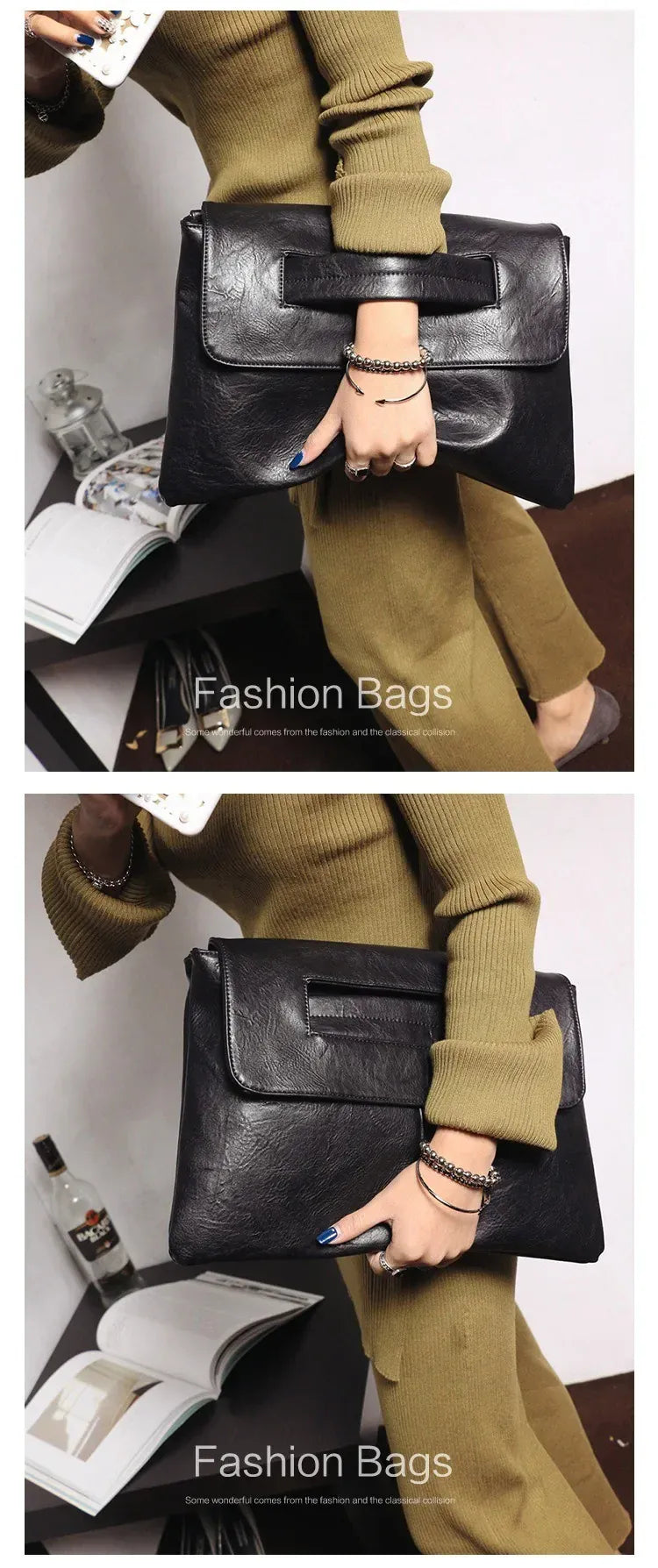 KissICON black Women's Handbag – Bags Handheld Letter