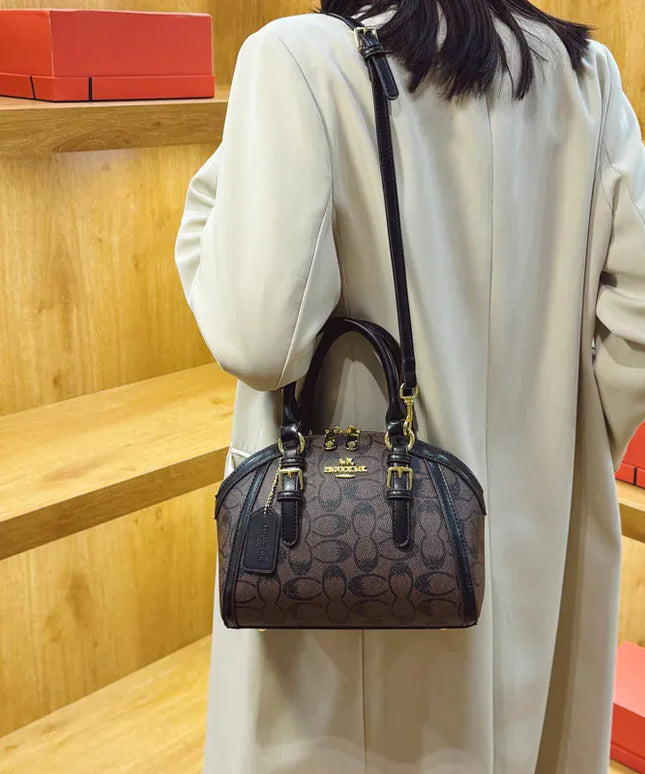 KissICON Handbag Black Women's Retro Shell Bag – Luxury Printed Leather Crossbody & Shoulder Handbag