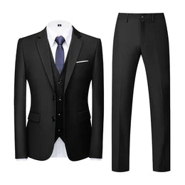 KissICON black / XL 2026 Purple Slim Fit ThreePiece Mens Suit Set